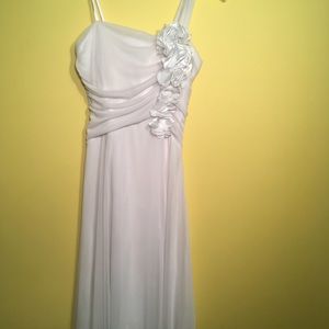 Elegant white prom or wedding dress